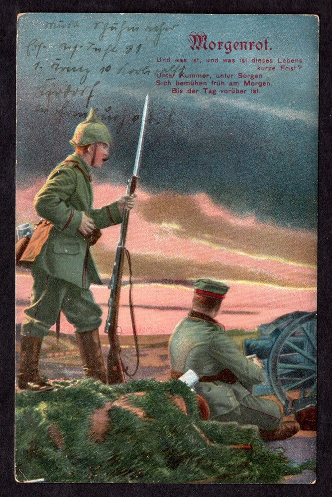 GERMANY 1917 WWI FIELDPOST LABEL, STAMPLESS GERMAN MILITARY POST CARD TIED