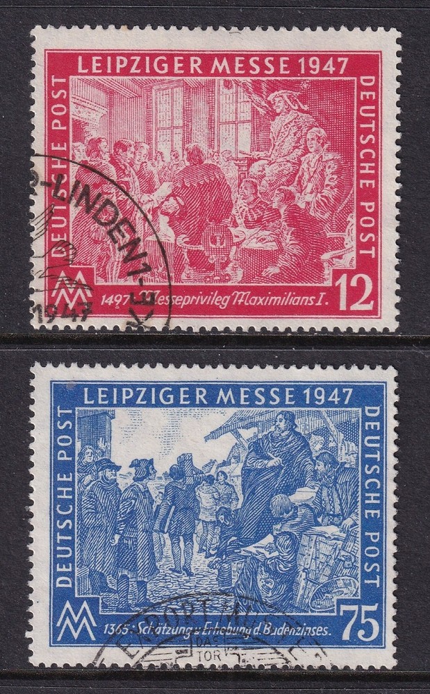 GERMANY 1947 Allied Occupation Leipzig Fair set of 2 SG 951-952 Used (CV £10)