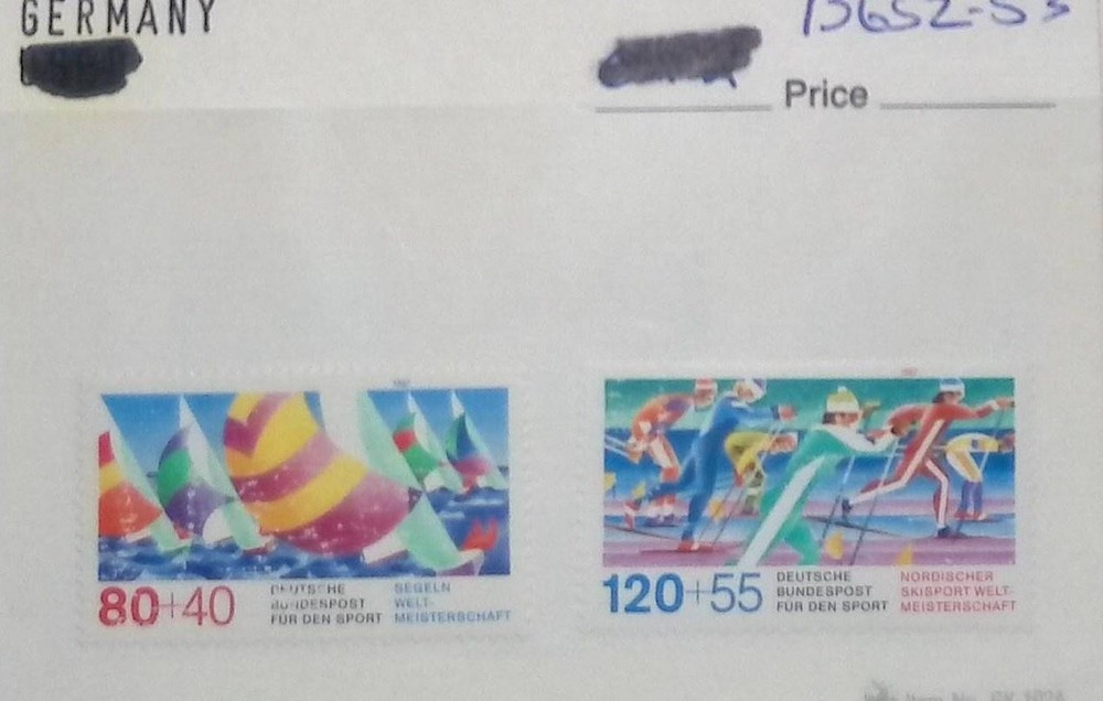 Germany Stamps Semi-Postal MNH 80+40 & 120+55 Multi-Color Sports Sailing Skiing