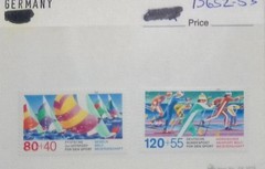 Germany Stamps Semi-Postal MNH 80+40 & 120+55 Multi-Color Sports Sailing Skiing