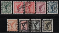 GERMANY 1926-1927 AIR MAILS SCOTT #C27-C34 COMPLETE USED F-VF