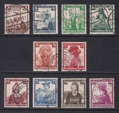 GERMANY 1935 Costumes Welfare Fund set of 10 SG 585-594 Used (CV £75)