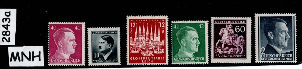 MNH Stamp set 1940-1945 Germany Czechoslovakia Poland occupation WWII #2843a