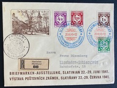 1941 Slatinian Bohemia Moravia Germnay First Day Cover To Wiesbaden Germany FDC