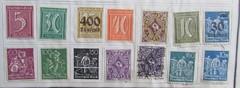151 VINTAGE GERMAN WEIMAR REPUBLIC HYPER INFLATION STAMPS 6 PAGES STAMP ALBUM