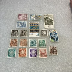 18 USED mixed varied Vtg. 1950-1990 DDR East Germany stamps; $1 Ships/A DEAL!