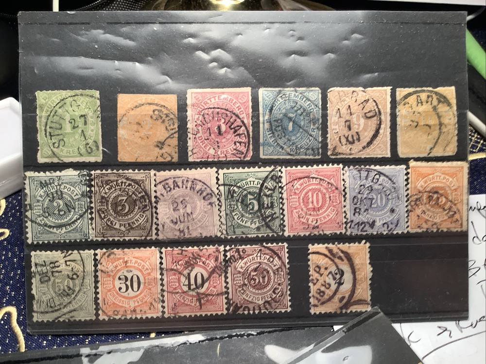 WURTTEMBERG, WERTEMBERG CLASSICS. 1869-1900 German States lot of 18 Stamps
