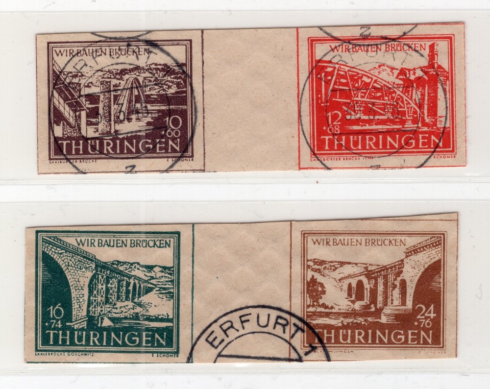 GERMANY SOVIET OCCUPATION ZONE THURINGIA WZd 1a-WZd2a VERY FINE USED SIGNED BPP