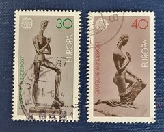 Michel No. DE805 and DE804 Europ. Sculptures, Set: Male and Female Nude