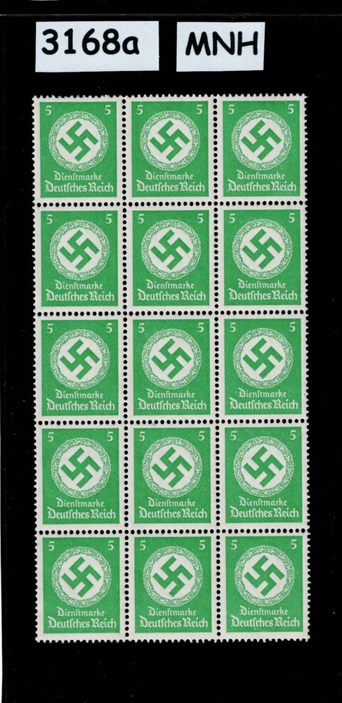 MNH Stamp Block PF05 Sc 082 1934 Large WWII Official Third Reich Germany #3168a