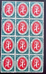 Germany 107 / 1919-1920 25pf Rebuilding Germany Stamps / Block of 12 / MNH