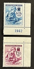 Travelstamps: 1942 Bohemia and Moravia SC B11-B12 Nurse & Wounded Soldier MNH OG