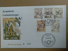 GERMANY DDR First Day Cover #3030 European Postmen 1490-1990 5 Different Countri