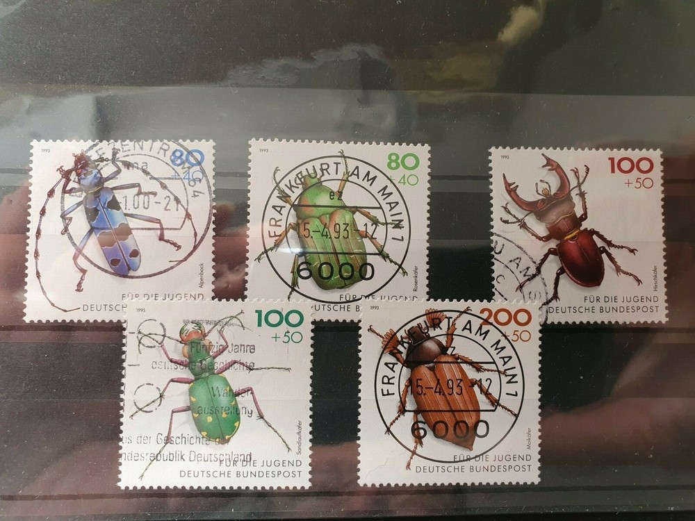 West Germany 1993 Youth Welfare Endangered Beetles set of 5, used