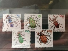 West Germany 1993 Youth Welfare Endangered Beetles set of 5, used