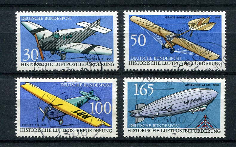 Germany – BRD : Historic Aircraft set from 1991 – used