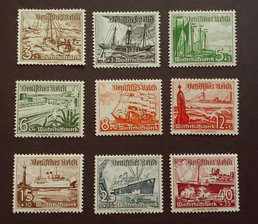 1937 REICH BOAT SHIP CHARITY SET VF MNH GERMANY DEUTSCHLAND