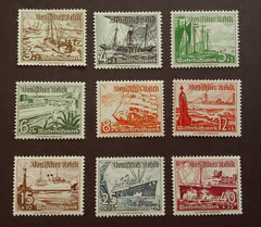 1937 REICH BOAT SHIP CHARITY SET VF MNH GERMANY DEUTSCHLAND