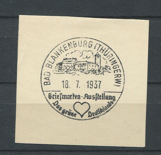 German Reich WW II : Nice fancy cancel from 1937 – Bad Blankenburg