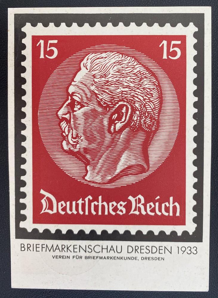 1933 Dresden Germany First Day Postcard Cover Philatelic Exhibition