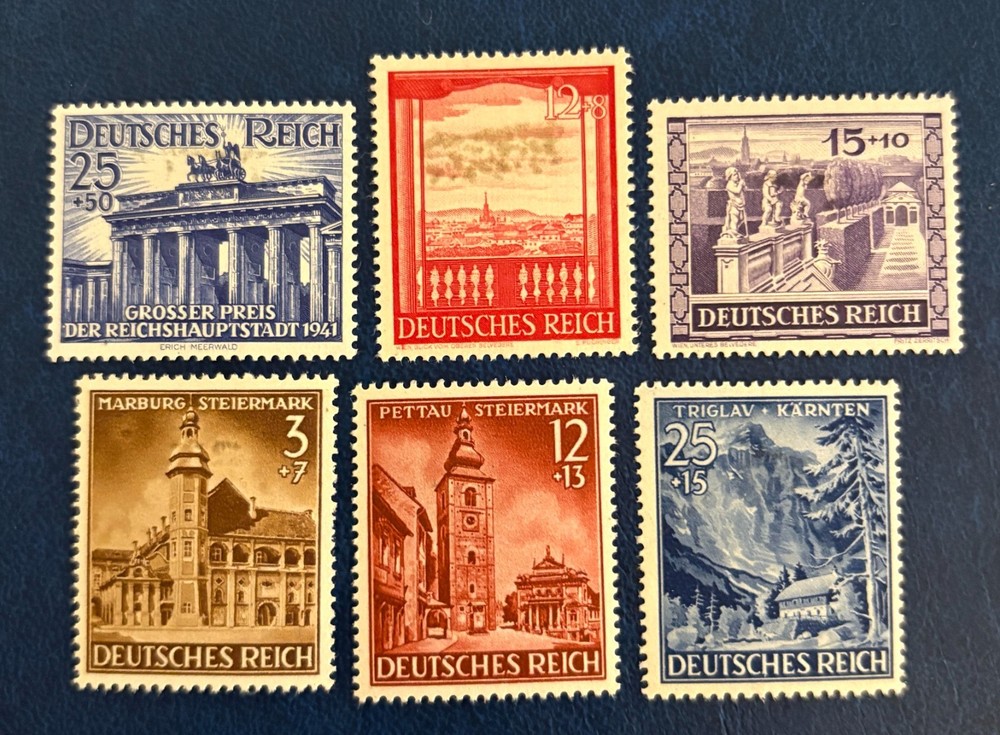Germany B193-194, B196-199 / 1941 Architecture & Landscape Stamps / MH / Hinged