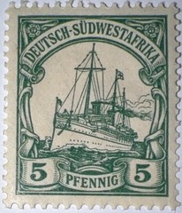 Travelstamps:GERMANY South West Africa Stamps Kaiser’s Yacht 5 Pfennig MOGH WMK