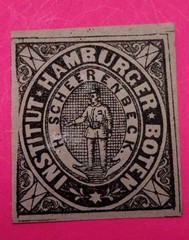 Old German, Institute Hamburger Black issue1862 Privet Postage MOG(1209-2)
