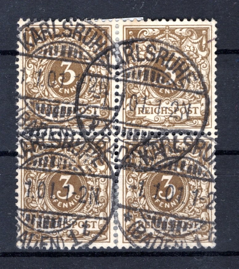 DR-Krone/Adler 45e Mint Stamped Block 150EUR (GA1505