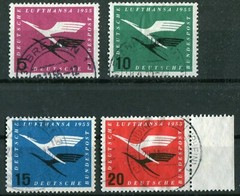 Bundle No. 205 – 208 Cleanly Canceled BRD 1955 Lufthansa Airplane
