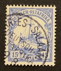 Travelstamps: Germany East Africa Stamps DAR-ES-SAALAM Kaiser’s Yacht Used UnWMK