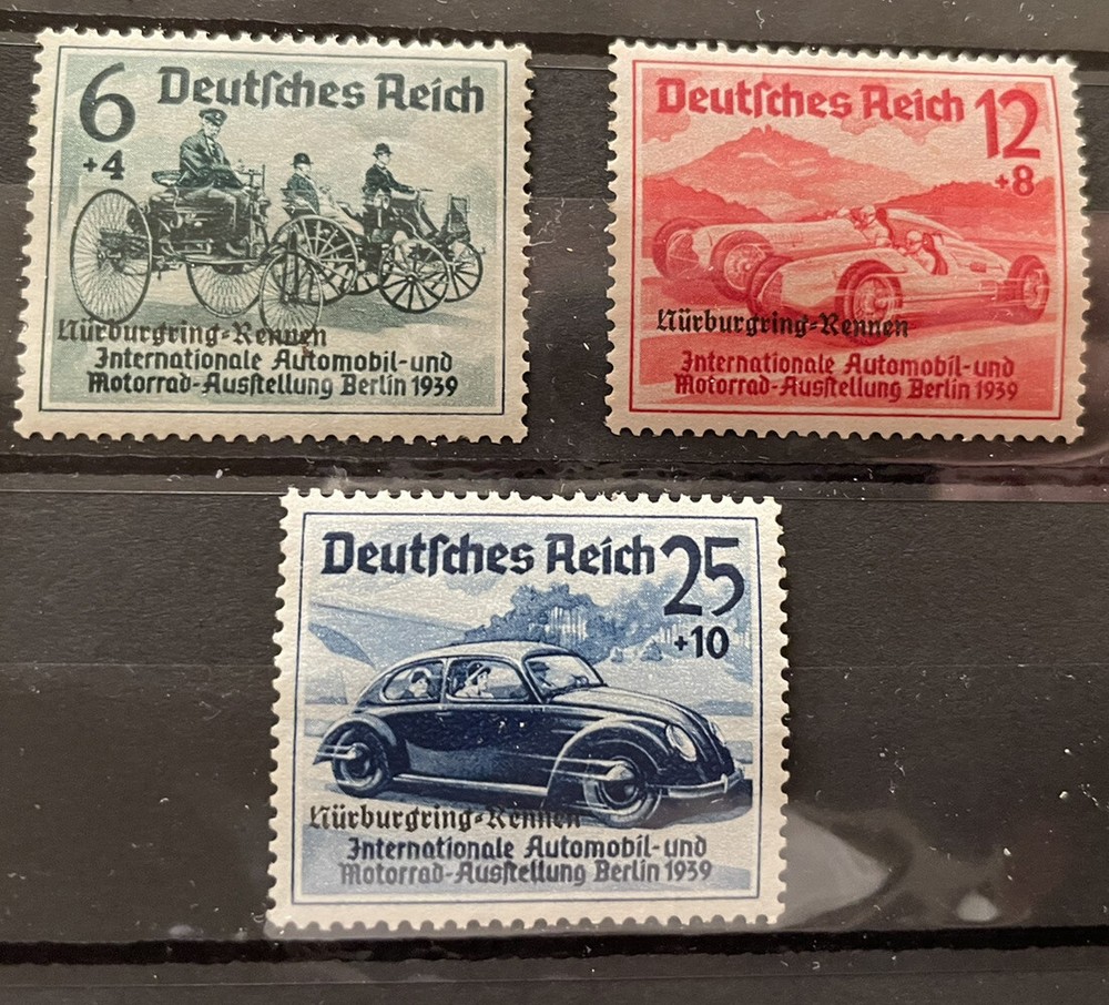 GERMANY 1939 3rd REICH MI # 695-697 SC # B141-143 Nuerburgring RACES MNH