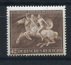 GERMANY 3rd REICH 1941 BROWN RIBBON MUNICH HORSE RACES SCOTT B192 PERFECT MNH
