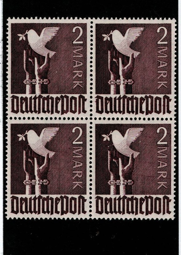 MNH Stamp block Sc 575 1947-1948 Post WWII Germany Peace/Dove From mint sheet