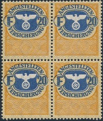 Stamp Germany Revenue Block WWII Fascism War Era Social Services Set MNH