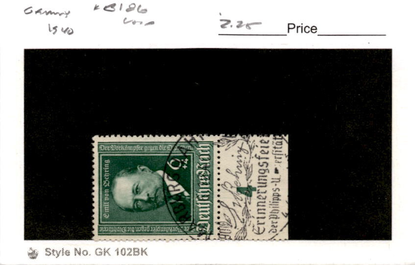 Germany, Postage Stamp, #B186 Used, 1940 von Behring (AC)