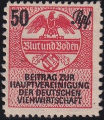 Stamp Germany Revenue WWII 3rd Reich Butcher Farmers Organization MNG