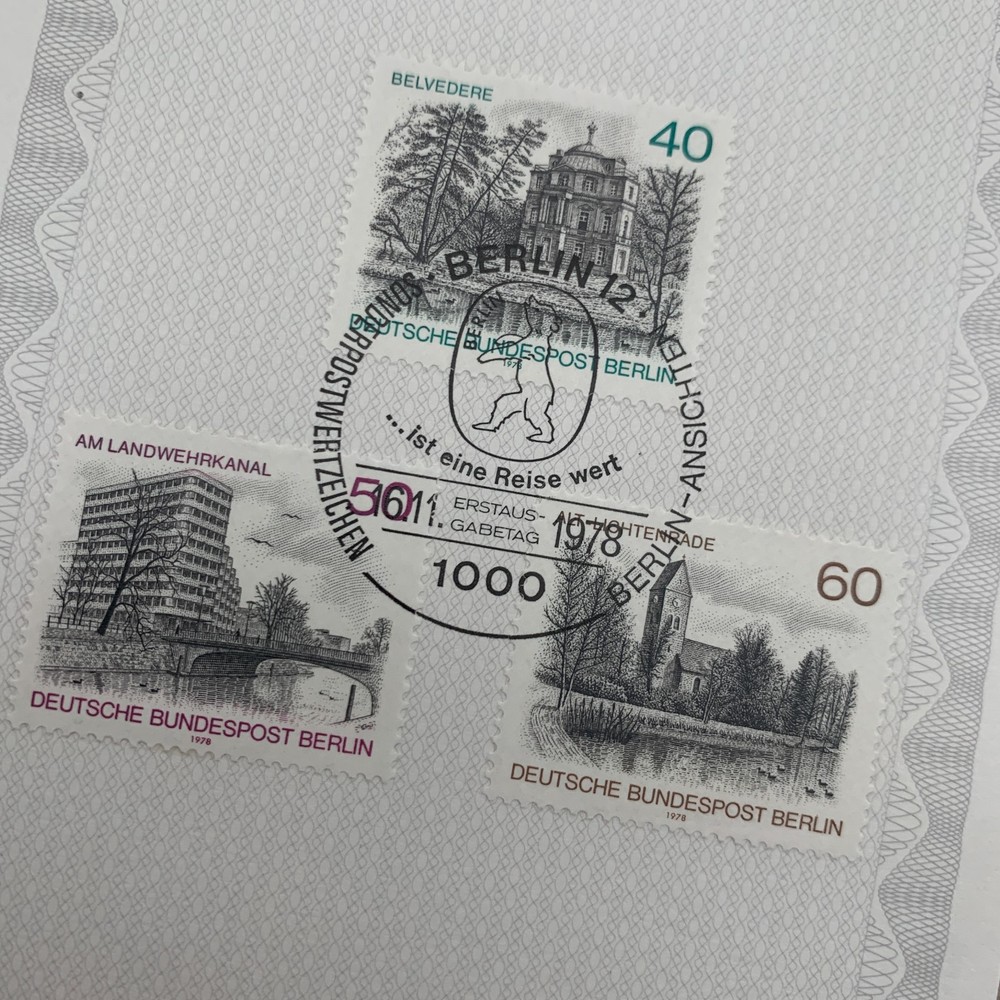 3 Pcs Germany West Berlin 1978 Bundespost Promotion Fund