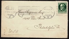 1914 Bavaria 5pf King Ludwig III SC 96 on 1914 cover from Munchen to US