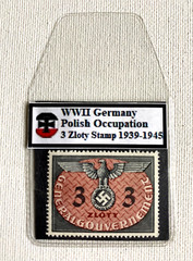 Rare WWII Germany 3 Zloty General Gouvernement Stamp – MNH In Protective Sleeve