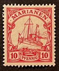 Travelstamps: GERMANY GERMAN MARIANEN STAMPS Kaiser’s Yacht MOGH 10pf UNWMK