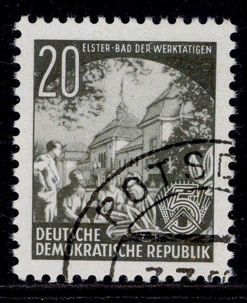 EAST GERMANY DDR SGE128, 1953 20pf bronze-green, FINE USED.