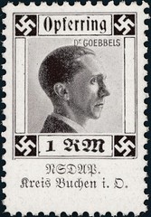Stamp Germany Revenue Sheet WWII 3rd Reich Charity Kreis Buchen Brown MNH