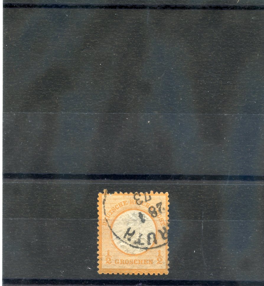 GERMANY Sc 3(MI 3)F-VF USED 1872 1/2G RED ORANGE $105