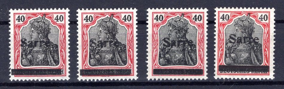 Saar 12aI,bI-III All Four Types MNH Postfrisch BPP 25EUR BPP-Signatur