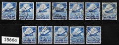 POSTMARKS 12 stamps Sc 469 Airplane Lufthansa air service Third Reich Germany