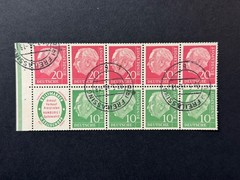 Germany # 708a Booklet Pane Used 2024 Scott Catalogue Value $ 130.00