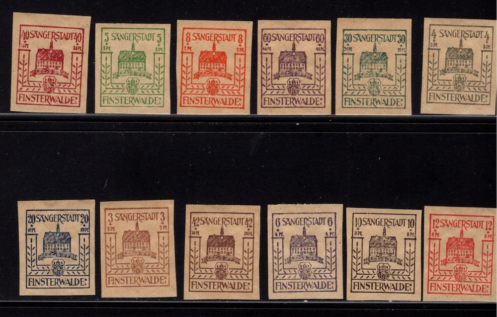 Finster Walde 1 – 12 – Local Stamp Singles. Set Of 12 MNH. OG. #02 FINST1s12c