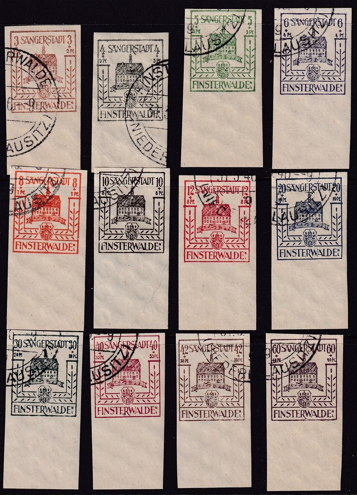 Lot Stamp Germany Mi 1-12 Set 1946 Fürstenwalde Circle Watermarks U