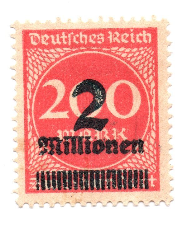 Germany 1923 Overprint Stamp SC: 269 2/200Mk Rose Original Gum