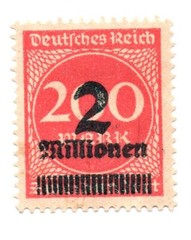 Germany 1923 Overprint Stamp SC: 269 2/200Mk Rose Original Gum